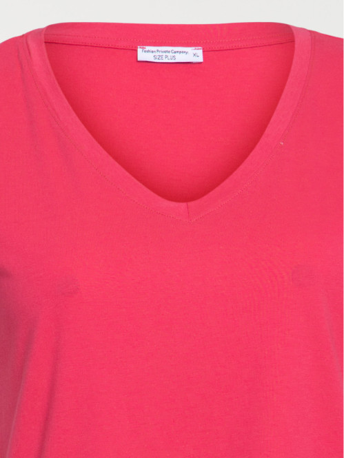 T-shirt col V grande taille...