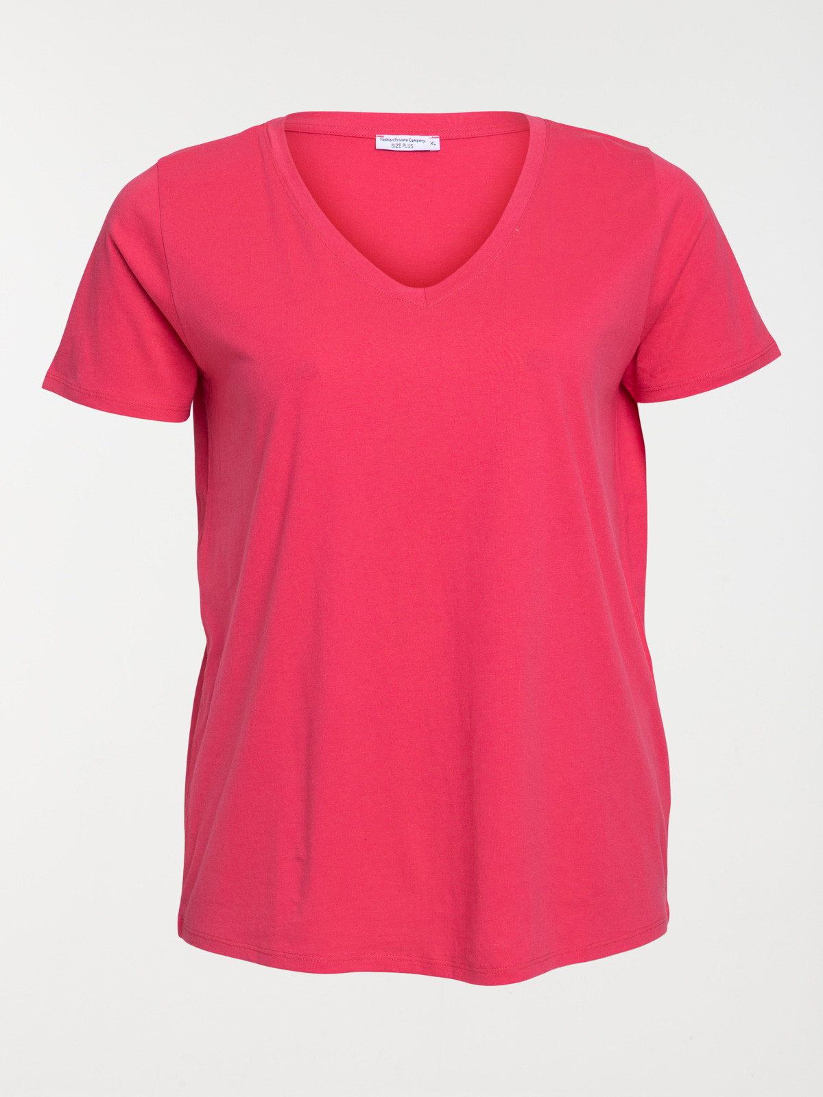 T-shirt col V grande taille femme