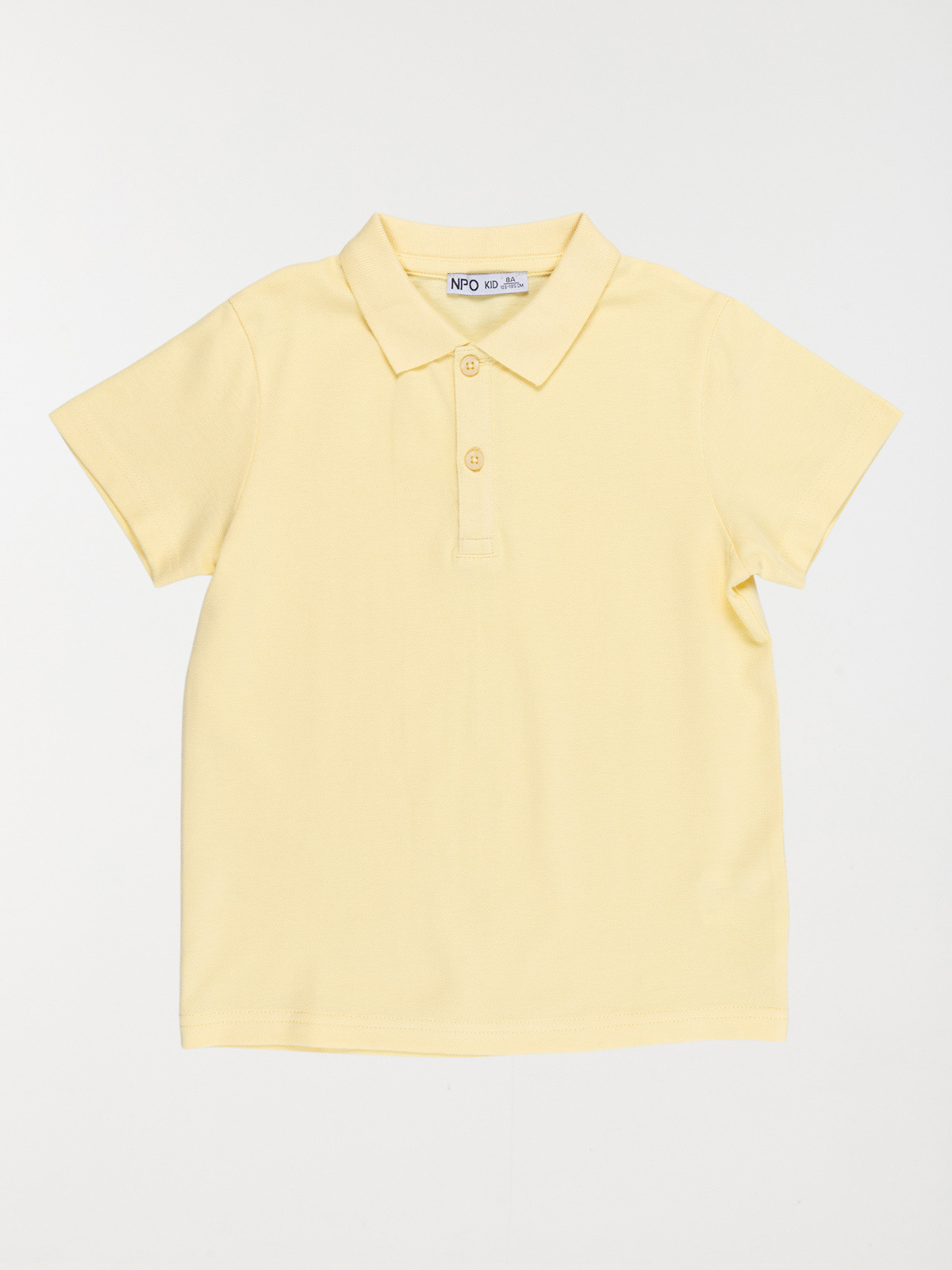 Polo uni jaune doux garçon (3-12A)