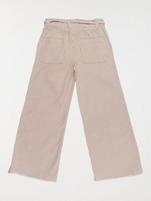 Pantalon large rayé fille...