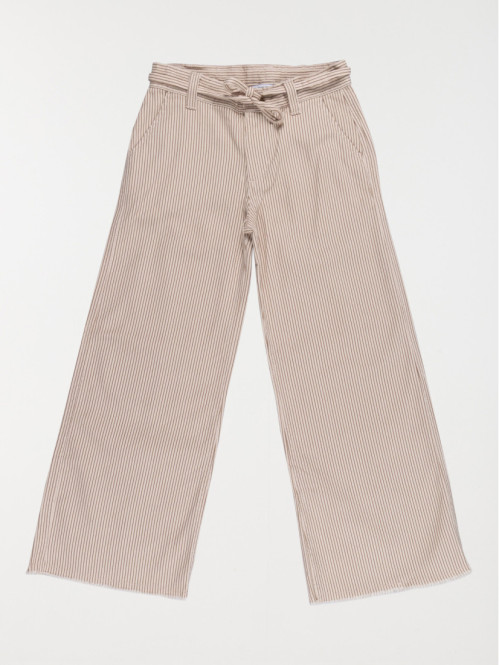 Pantalon large rayé fille...