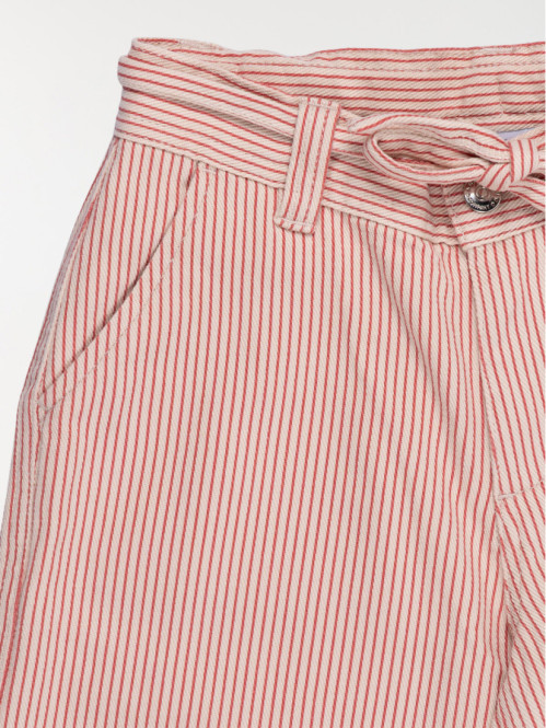 Pantalon large fille rayé...