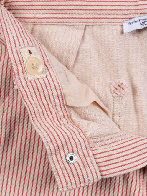 Pantalon large fille rayé...