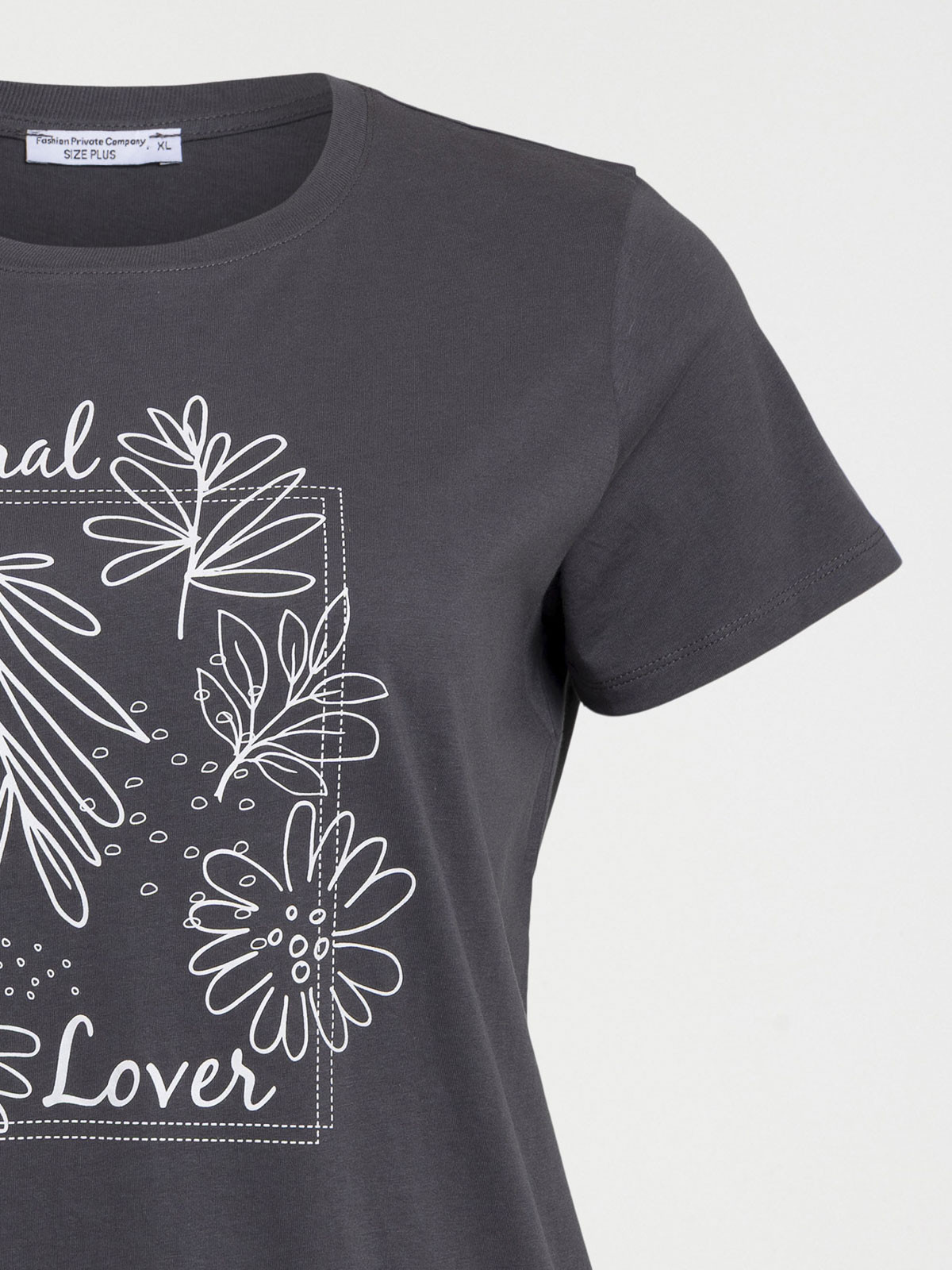 T-shirt motif floral grande taille femme