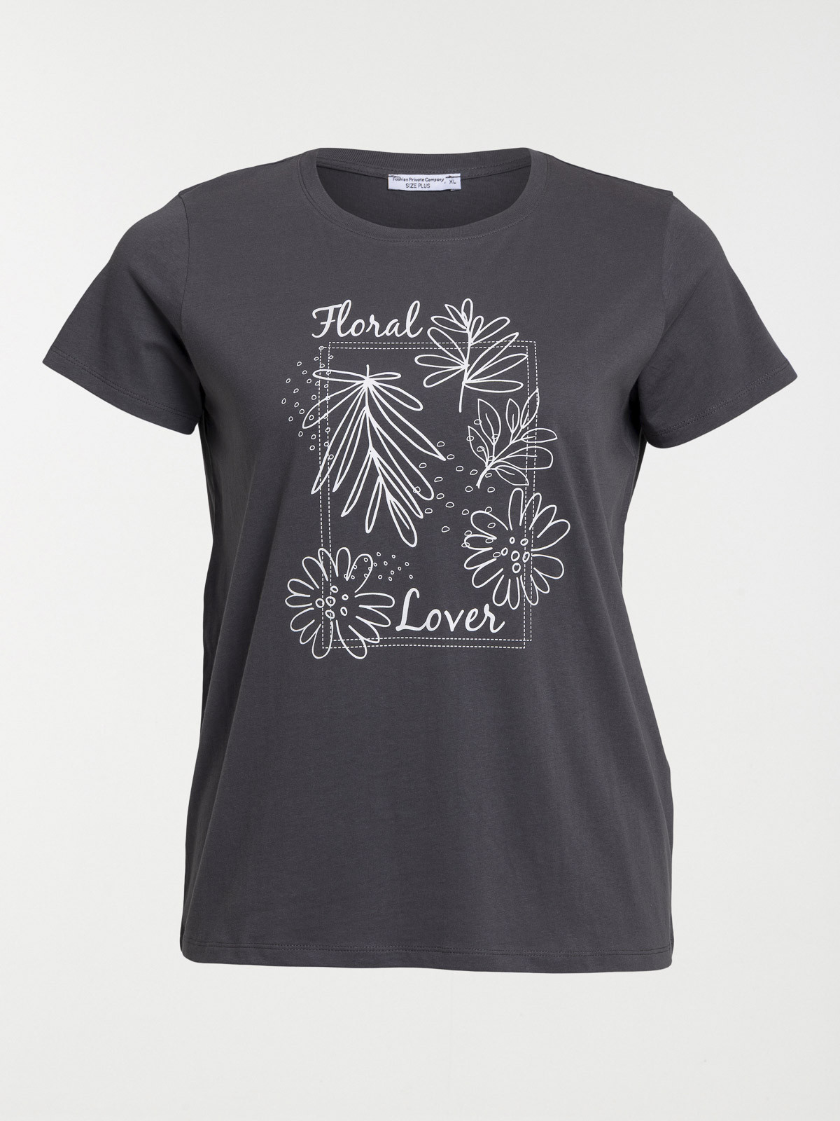 T-shirt motif floral grande taille femme