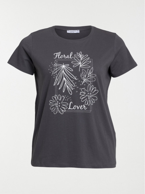 T-shirt motif floral grande...