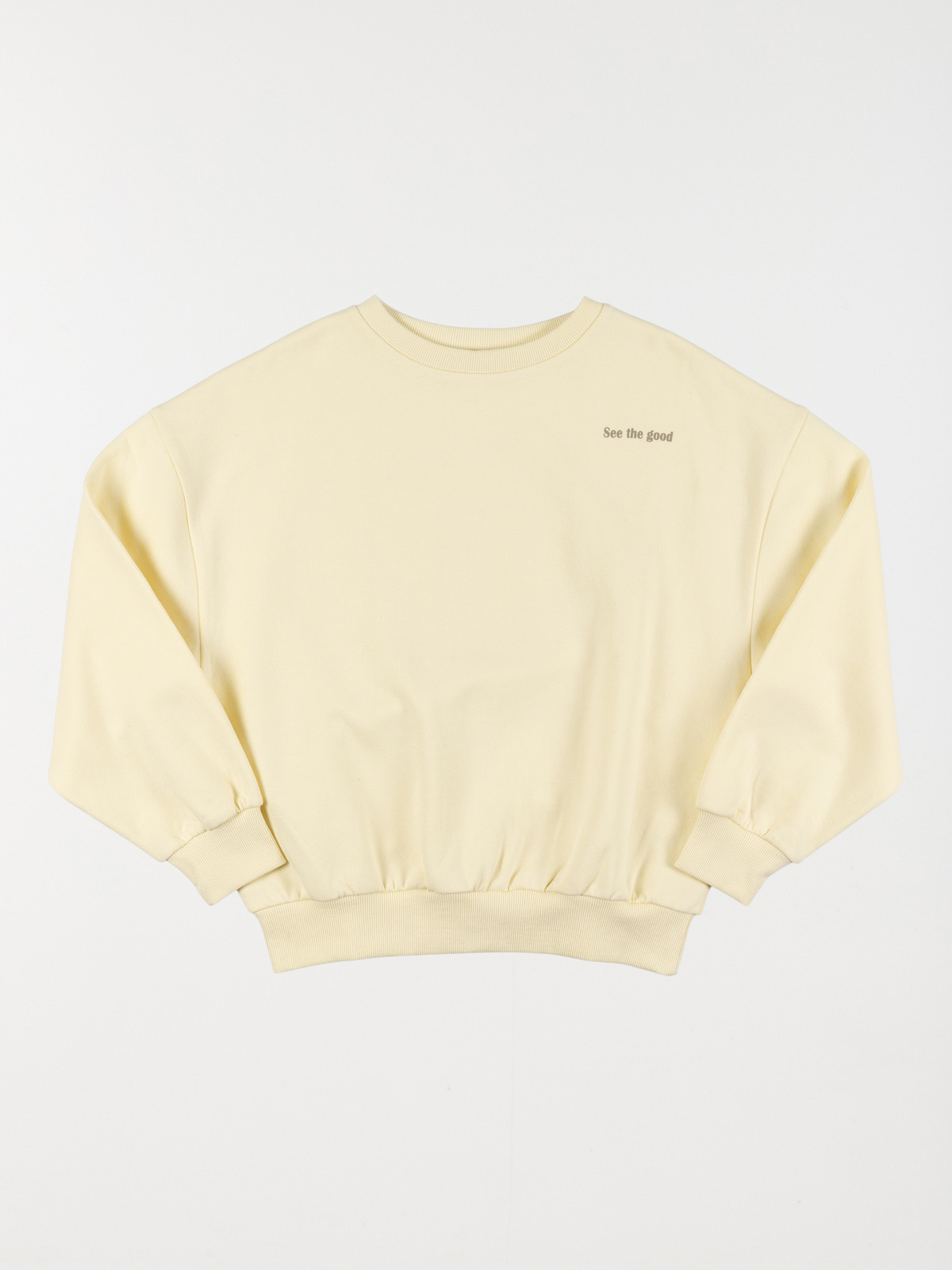 Sweat coloris vanille fille (XXS-M)