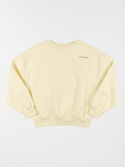 Sweat coloris vanille fille...