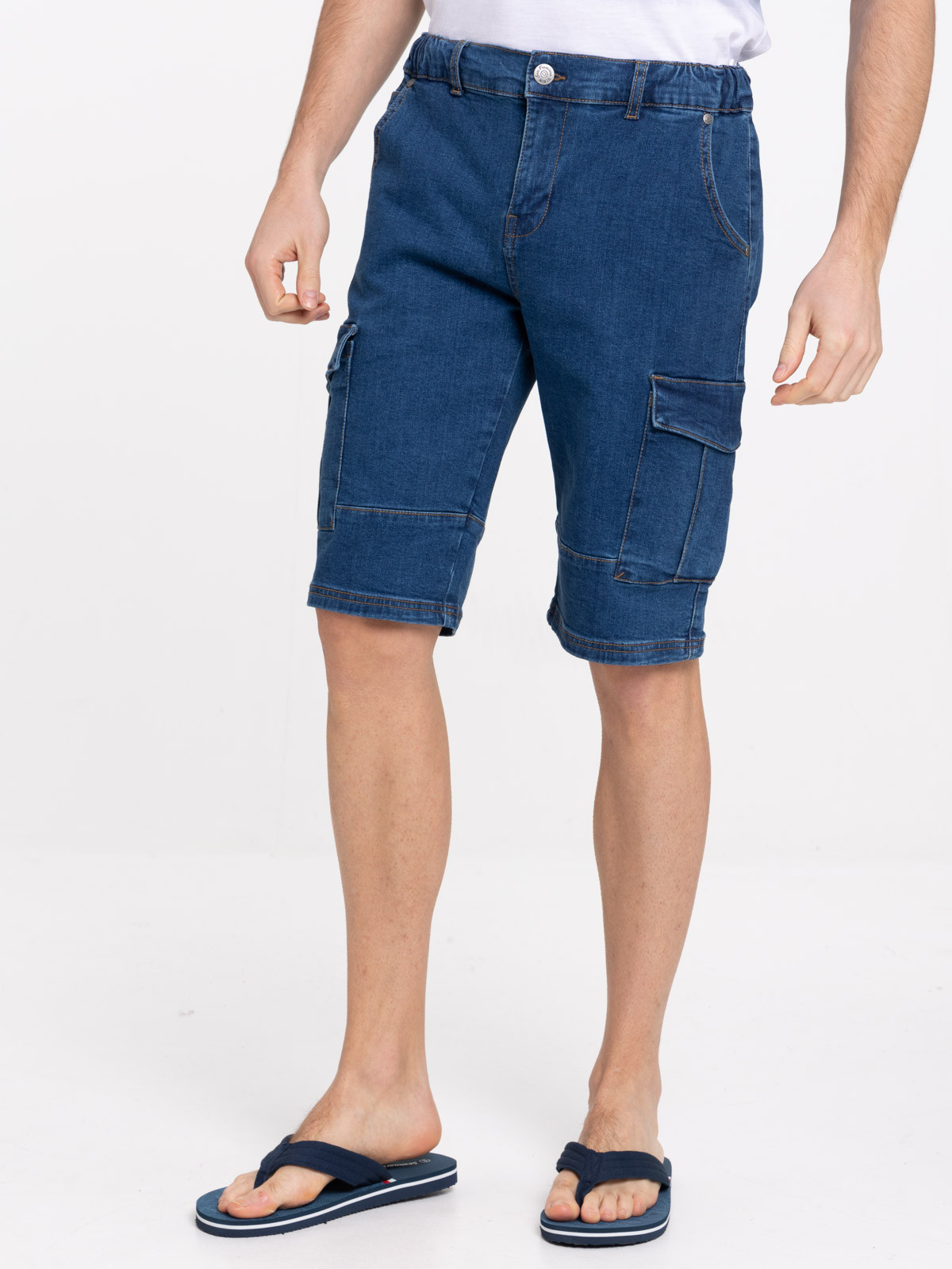 Short cargo en jean homme