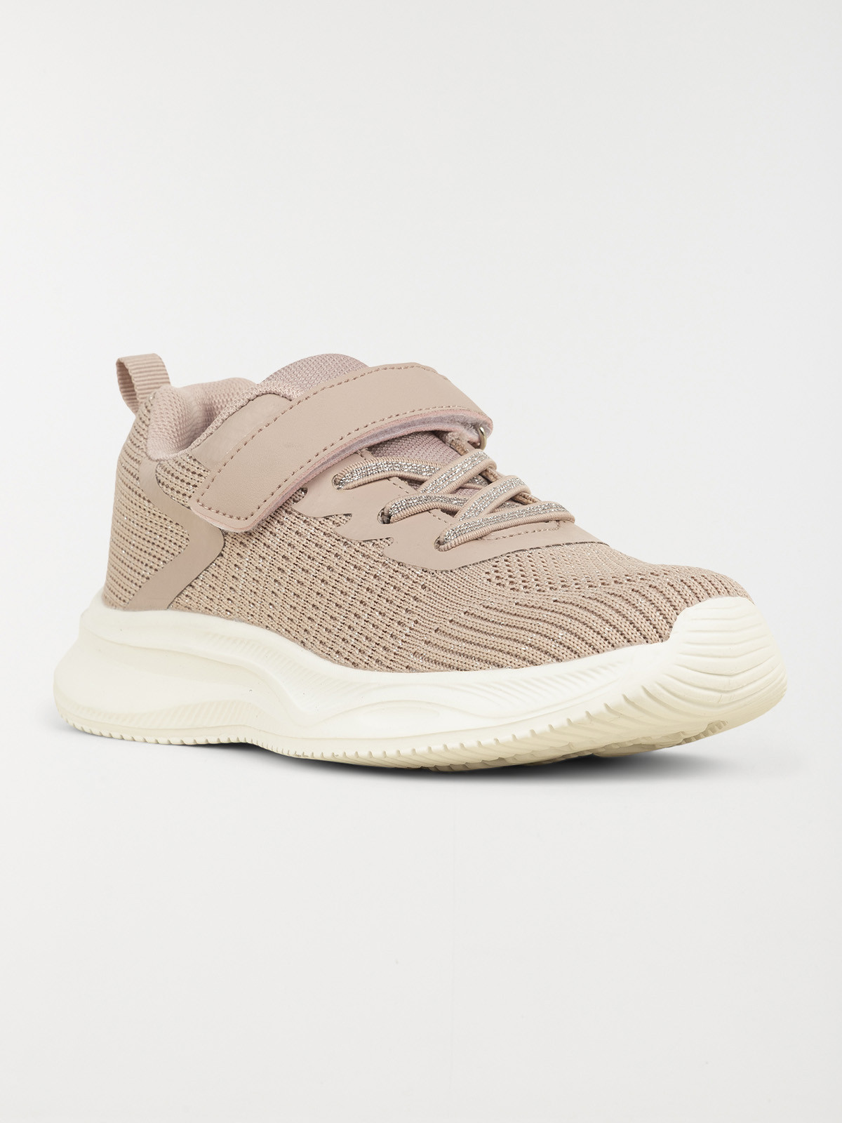 Basket lacet scratch rose fille (31-35)