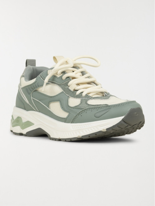 Baskets à lacets vertes...