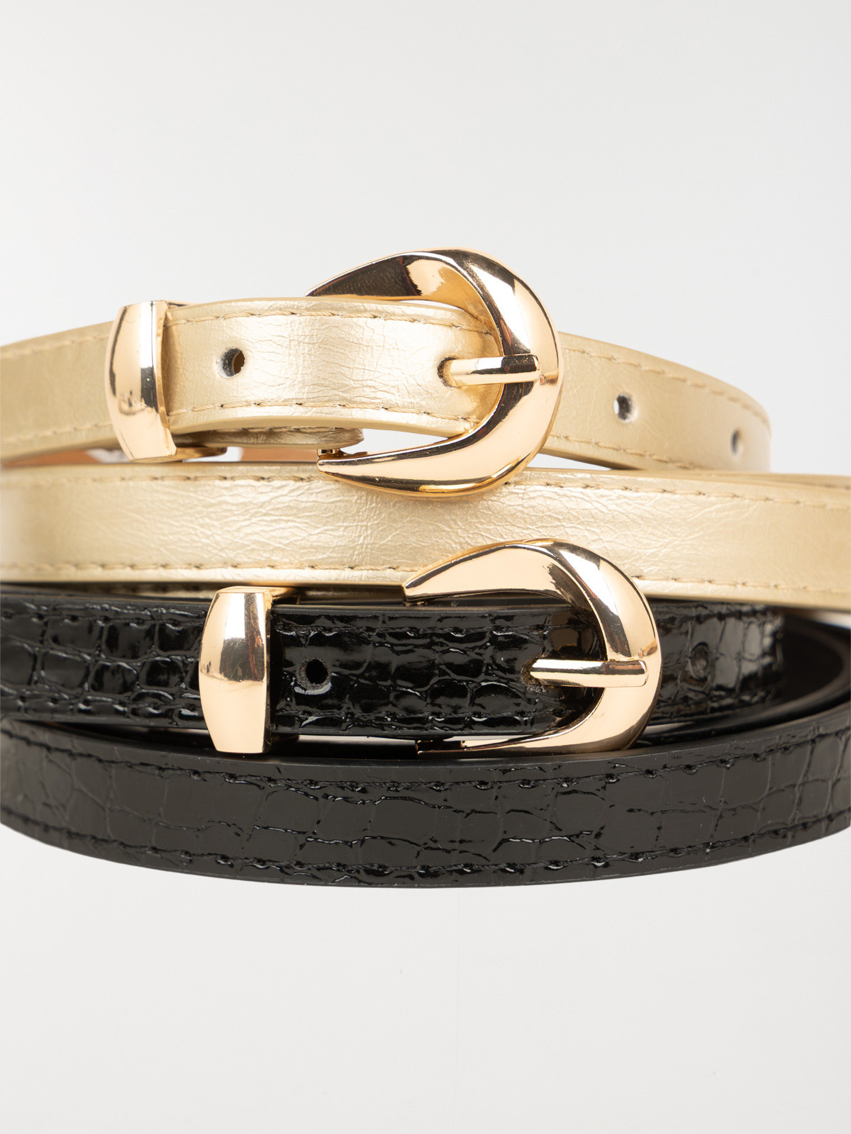 Lot de 2 fines ceintures femme