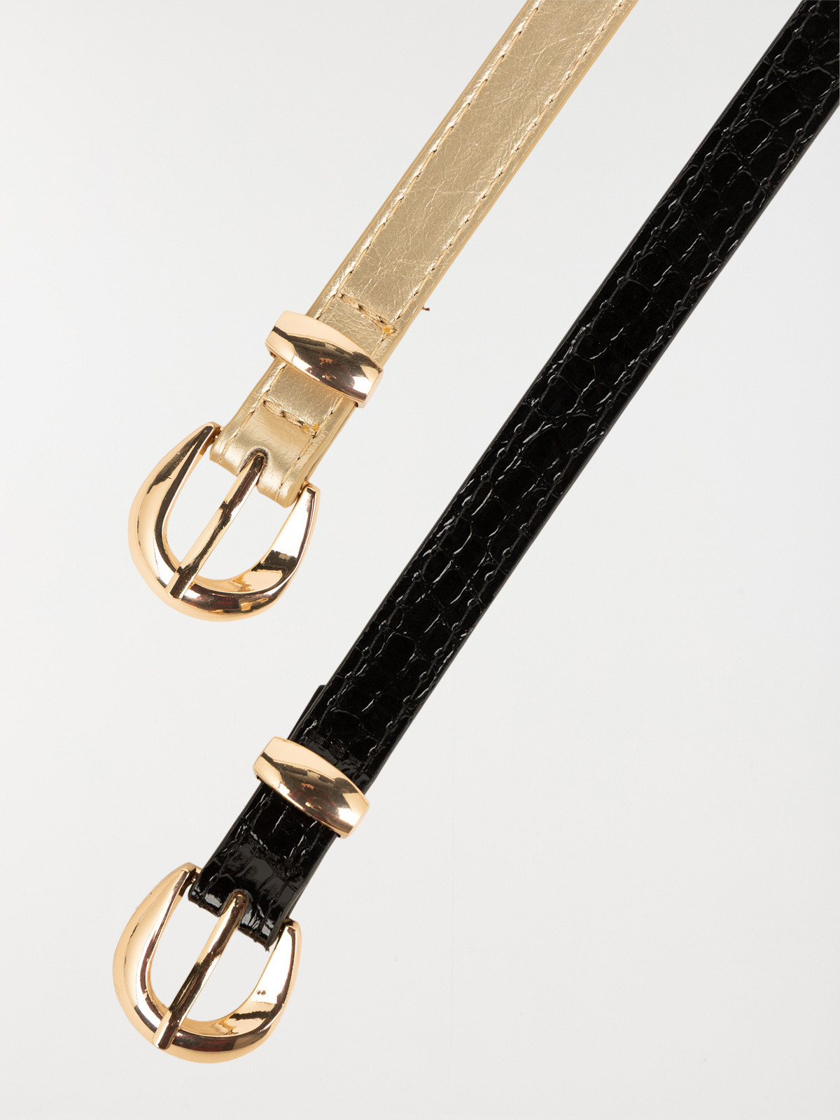 Lot de 2 fines ceintures femme