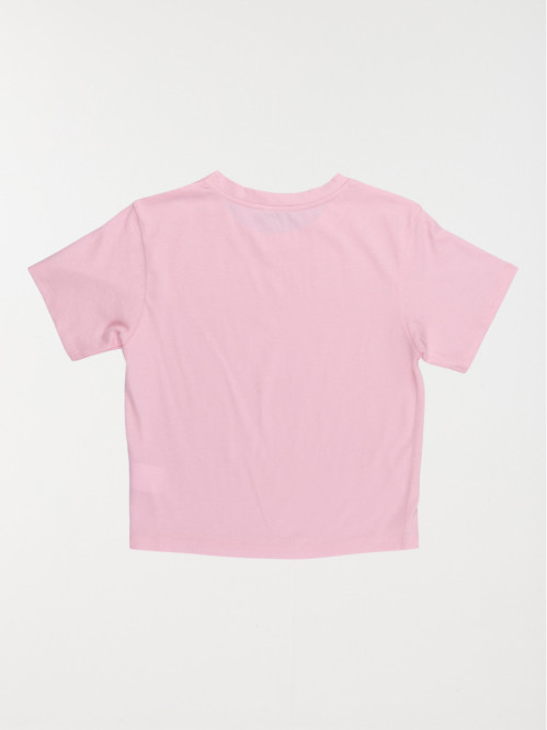 T-shirt motif rose poudre...