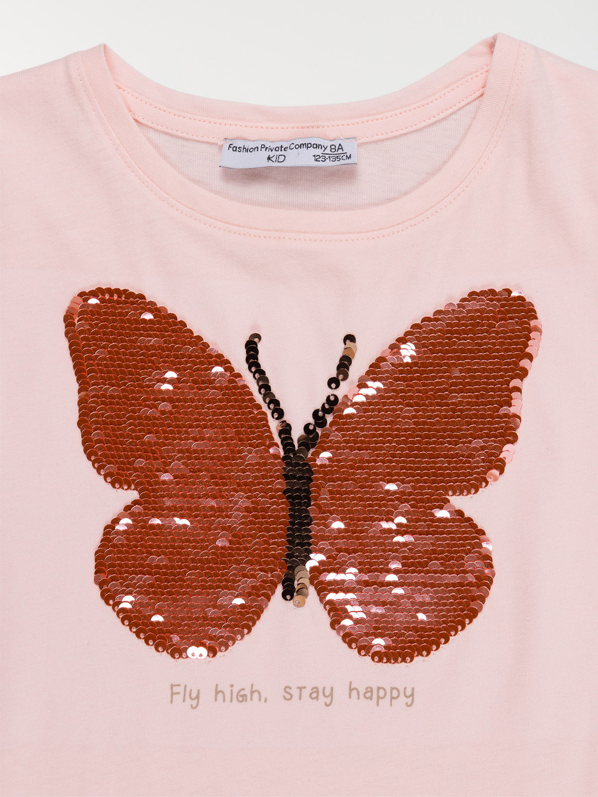 T-shirt papillon sequins fille (3-12A)