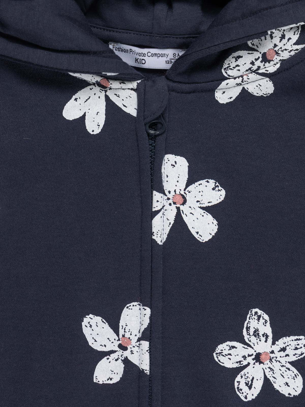 Sweat capuche fleuri fille (3-12A)