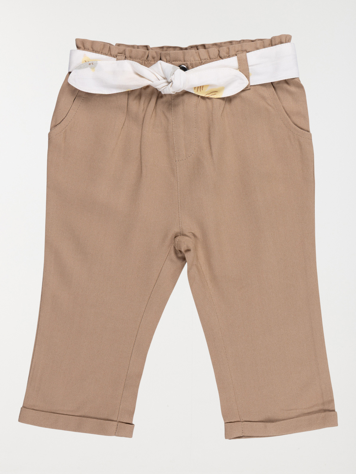 Pantalon ceinture fille sépia (3-36M)