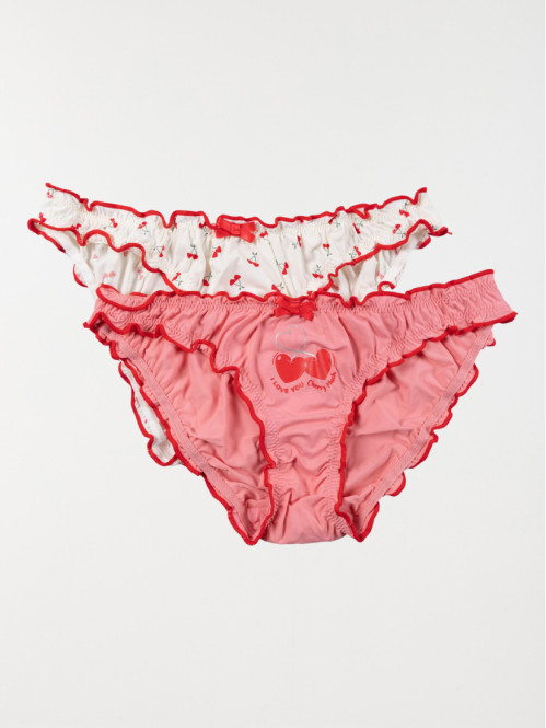Lot de 2 culottes cerises...
