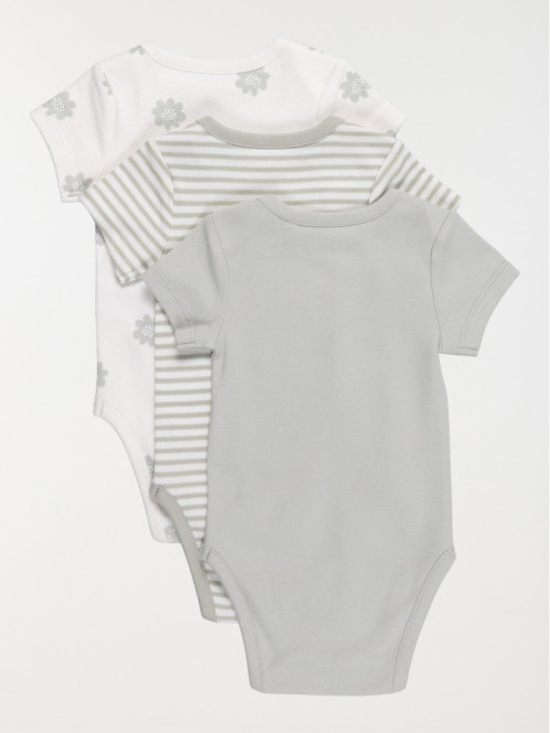 Lot de 3 bodies fleur fille...