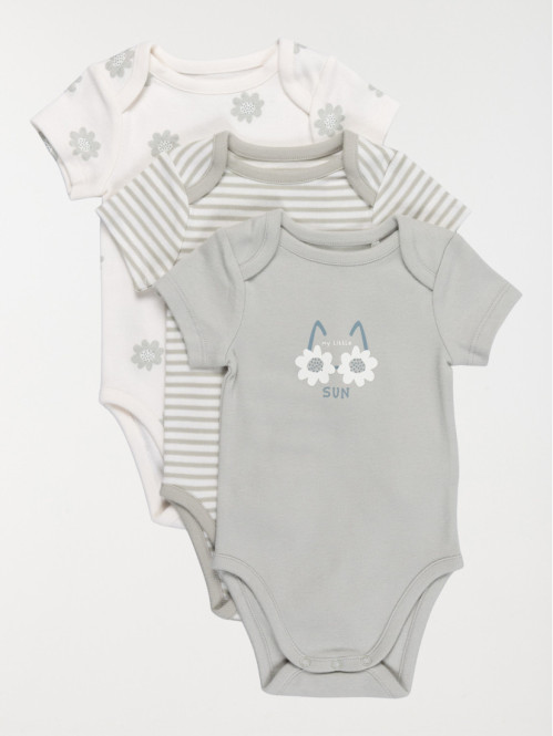 Lot de 3 bodies fleur fille...