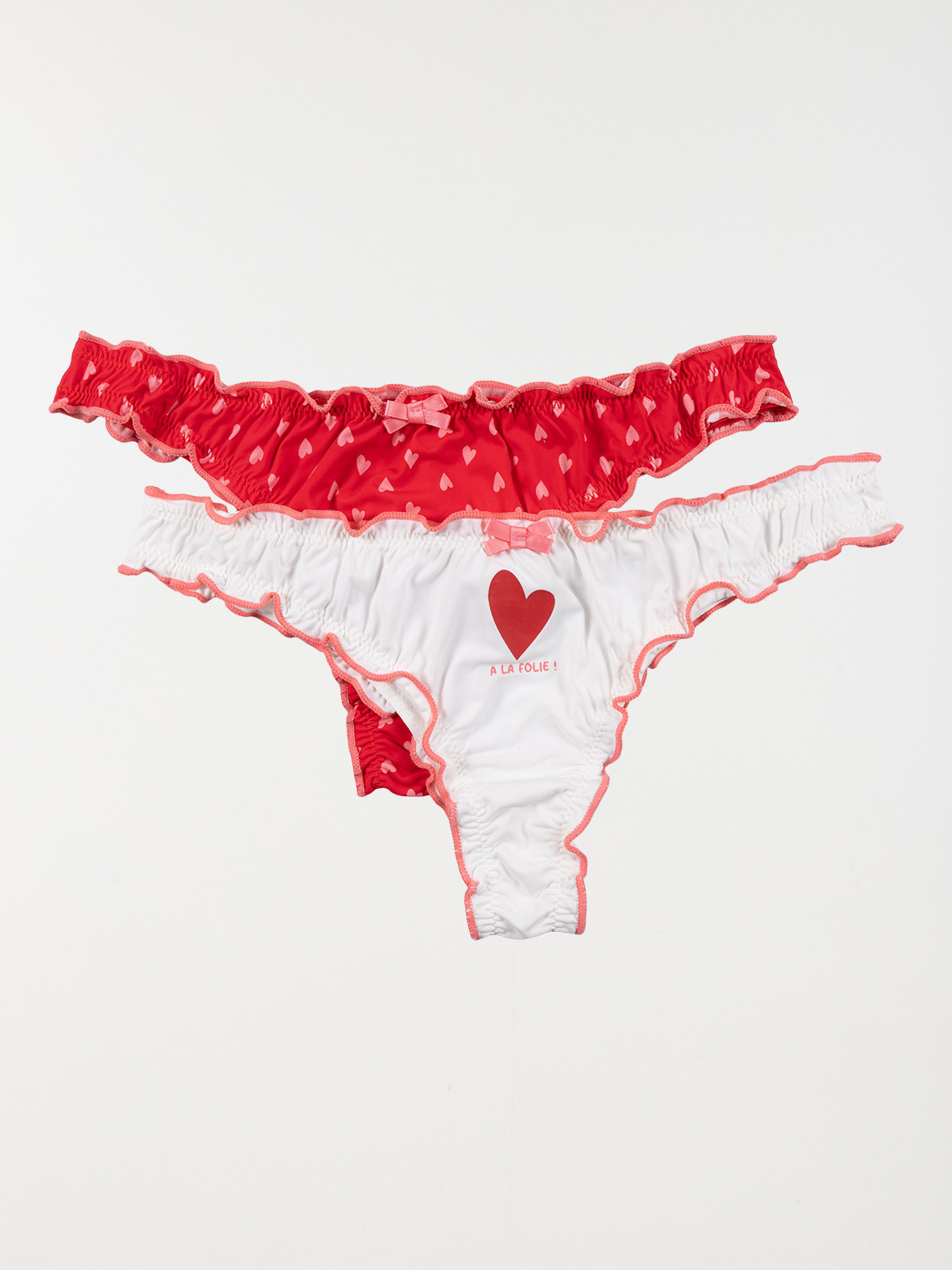 Lot de 2 tangas coeurs femme (S-XL) Lot de 2 tangas coeurs femme (S-XL)