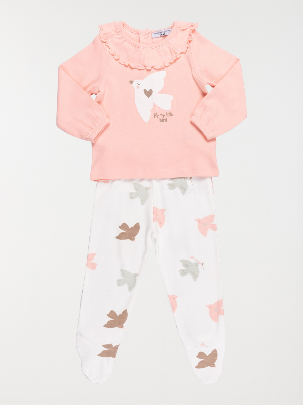 Pyjama motif oiseau fille (3-24M)