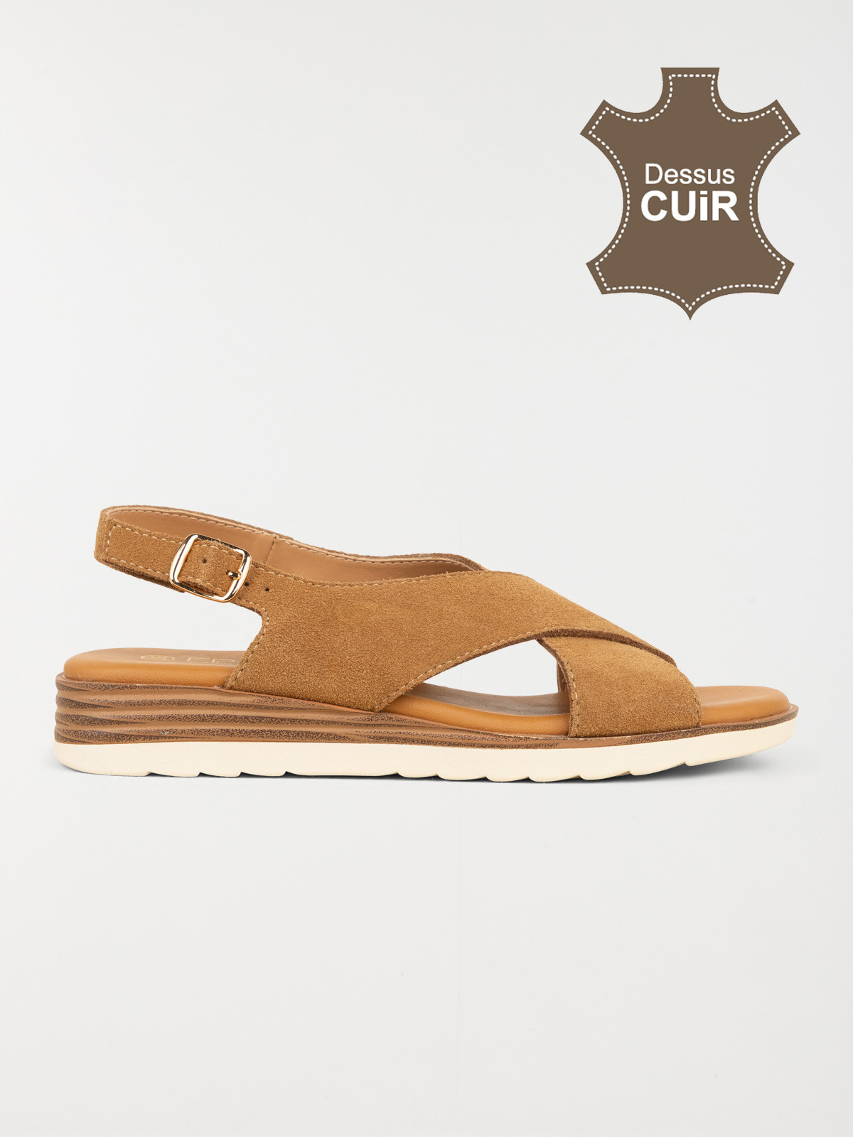 Sandales compensées femme tan (36-41)