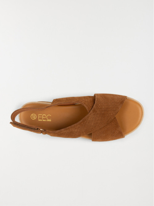 Sandales compensées tan...