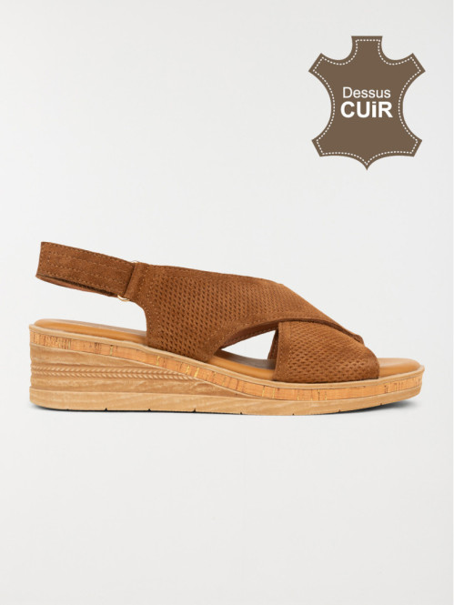 Sandales compensées tan...