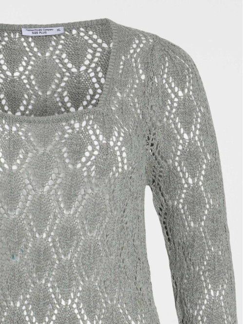 Pull ajouré grande taille femme