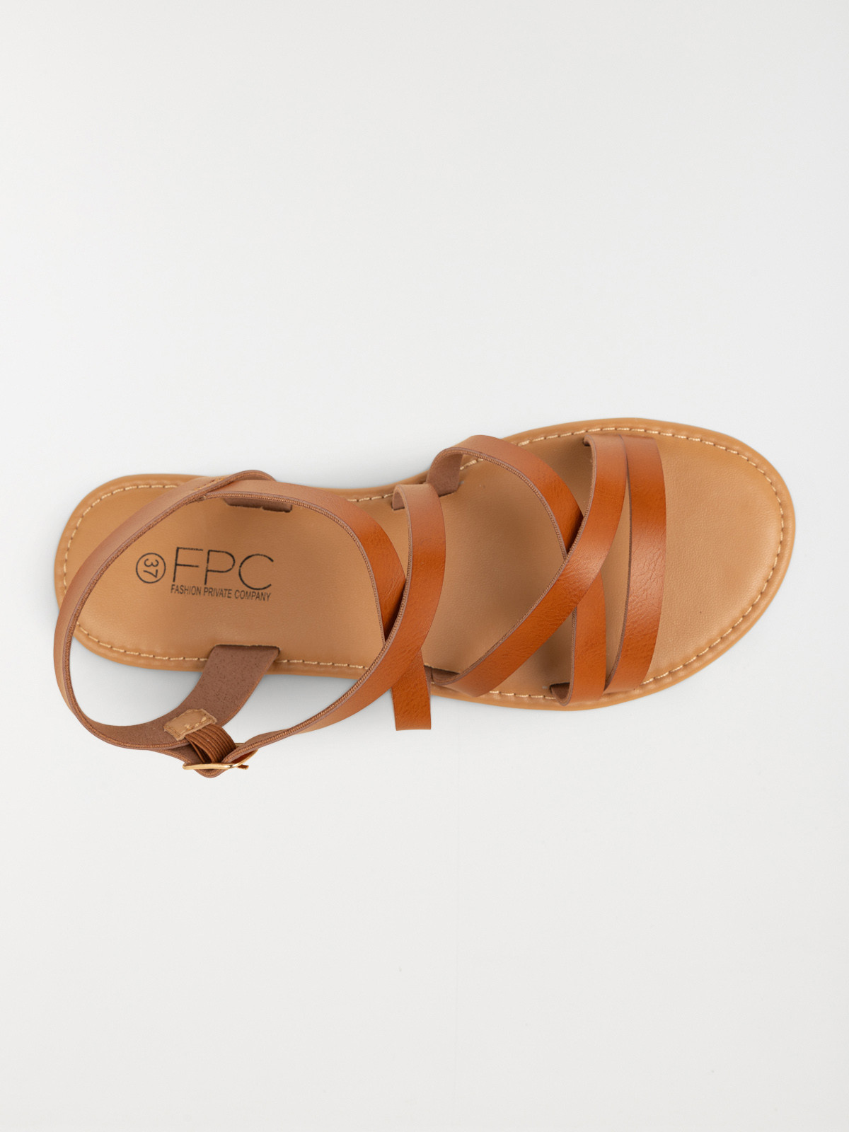 Sandales plates femme camel (36-41)