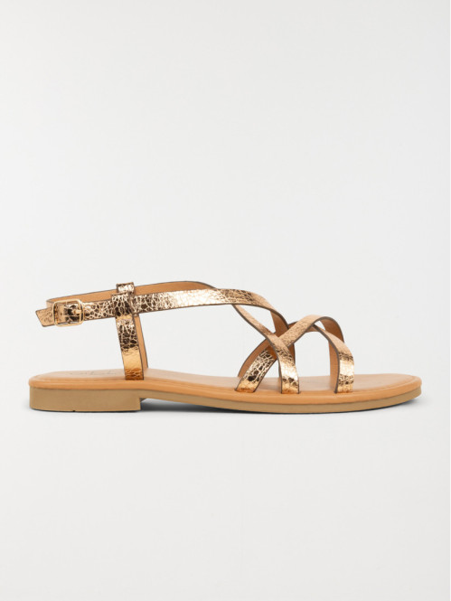 Sandales roses dorées femme...