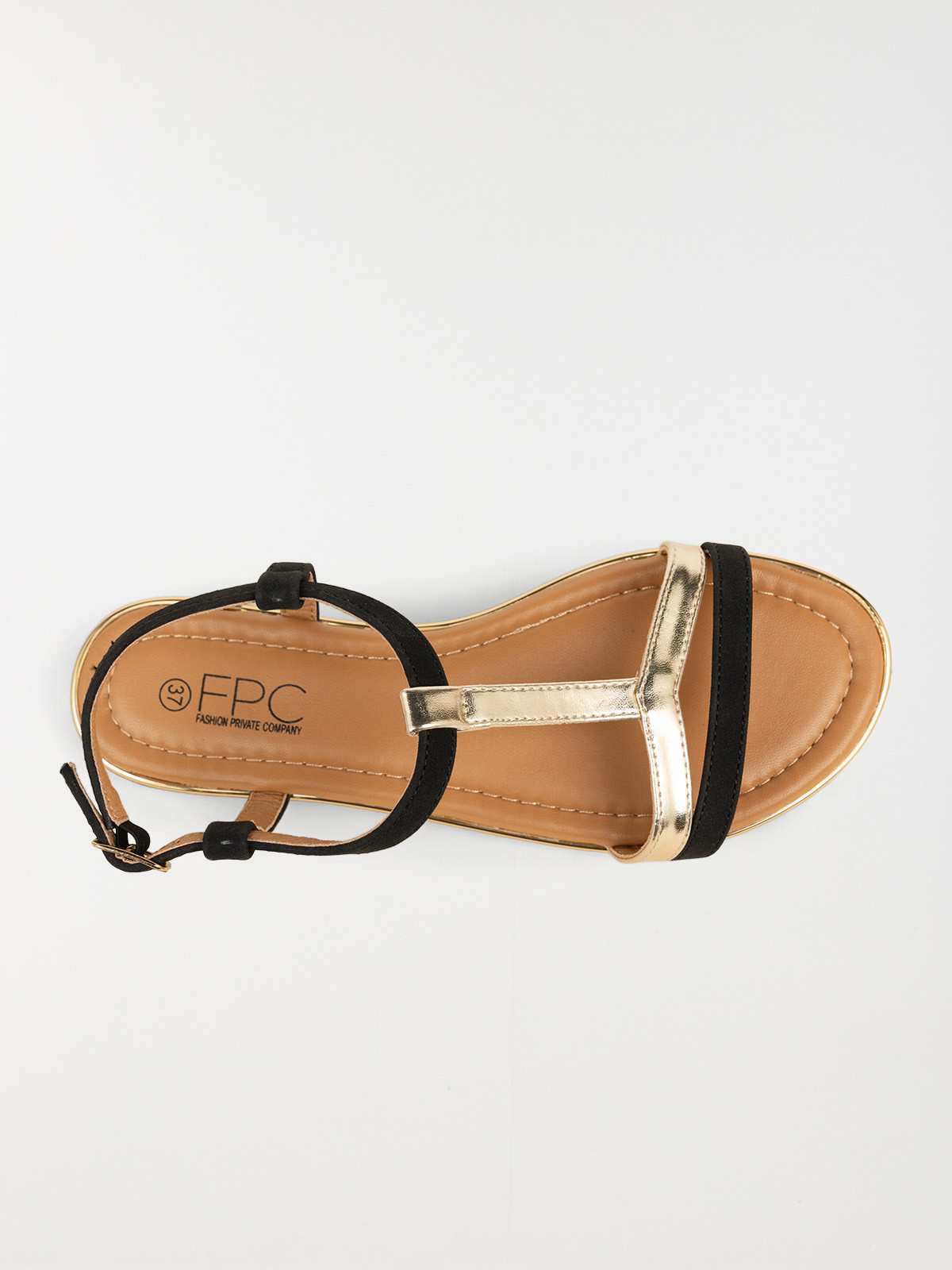 Sandales noires et dorées femme (36-41)