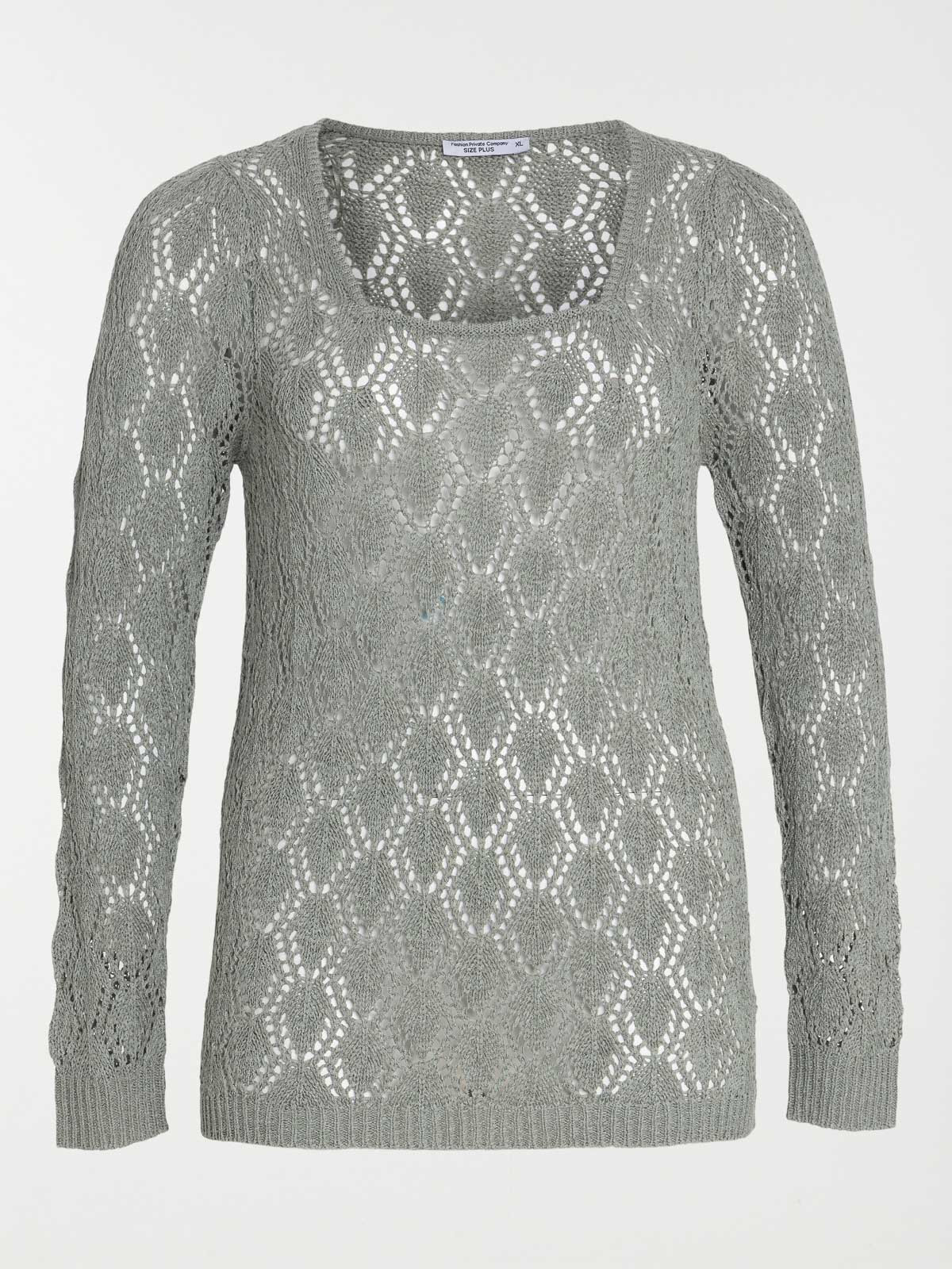 Pull ajouré grande taille femme