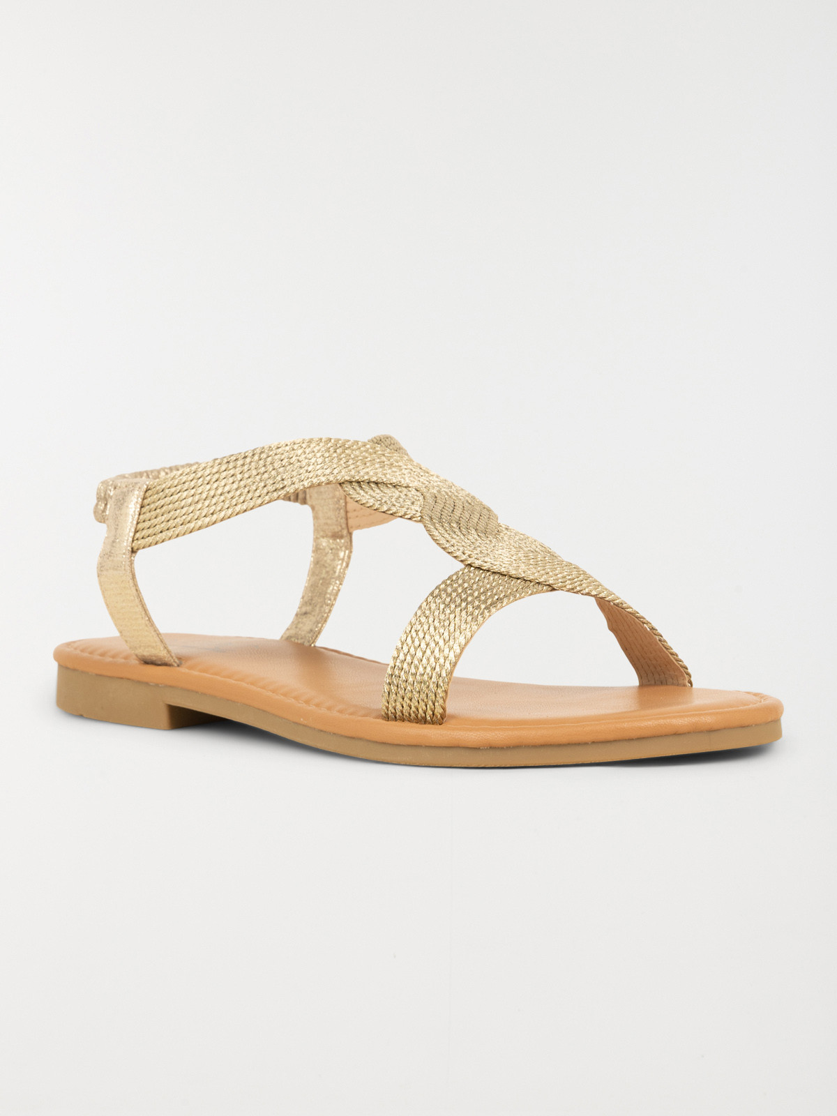 Sandales dorées plates femme (36-41)