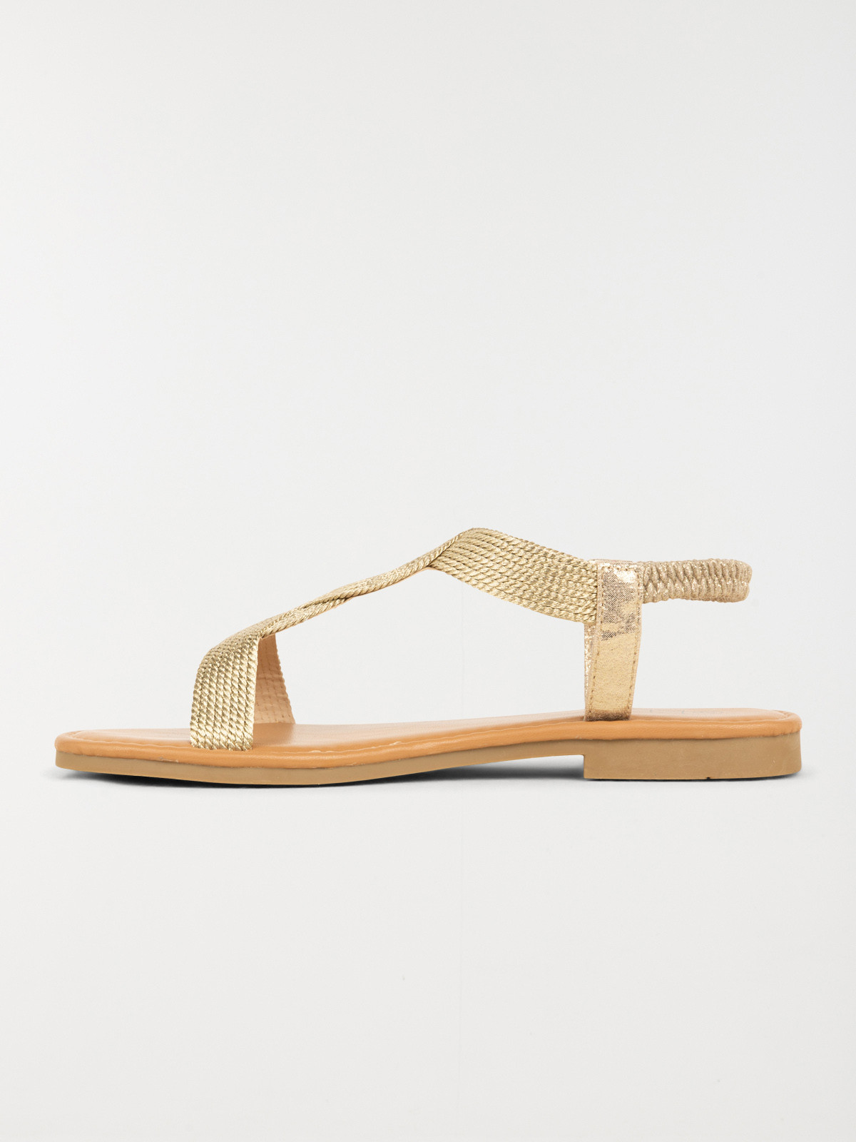 Sandales dorées plates femme (36-41)