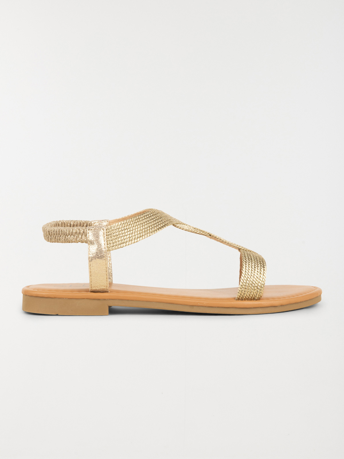 Sandales dorées plates femme (36-41)
