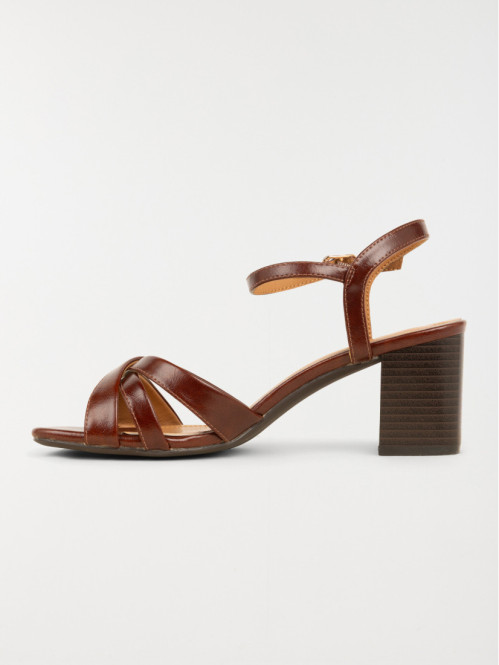 Sandales marrons à talon...