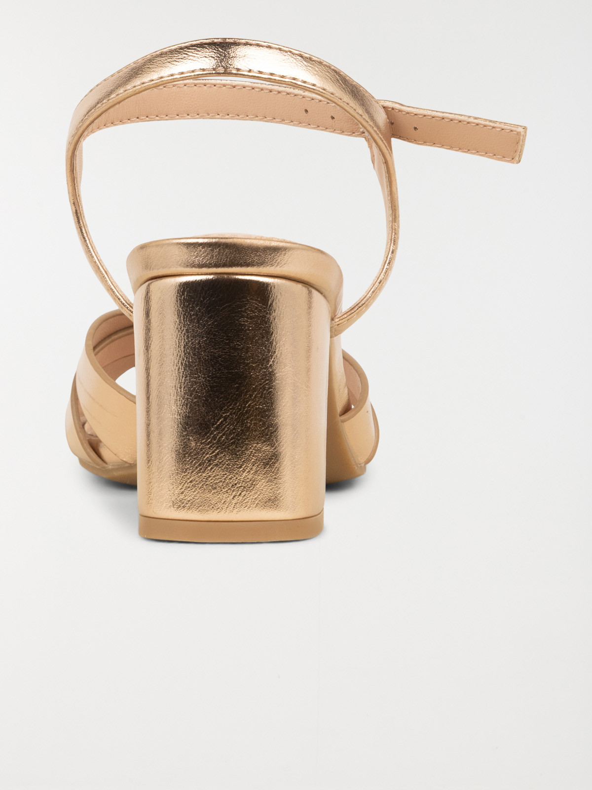 Sandale rose dorée à talon femme (36-41)