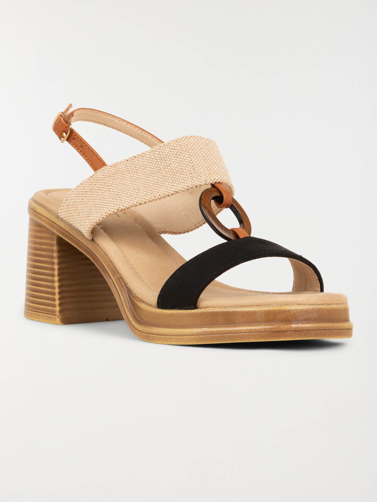 Sandale beige et noire femme (36-41) Sandale beige et noire femme (36-41)