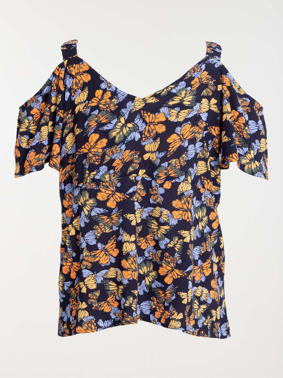 Top motif papillon grande taille femme