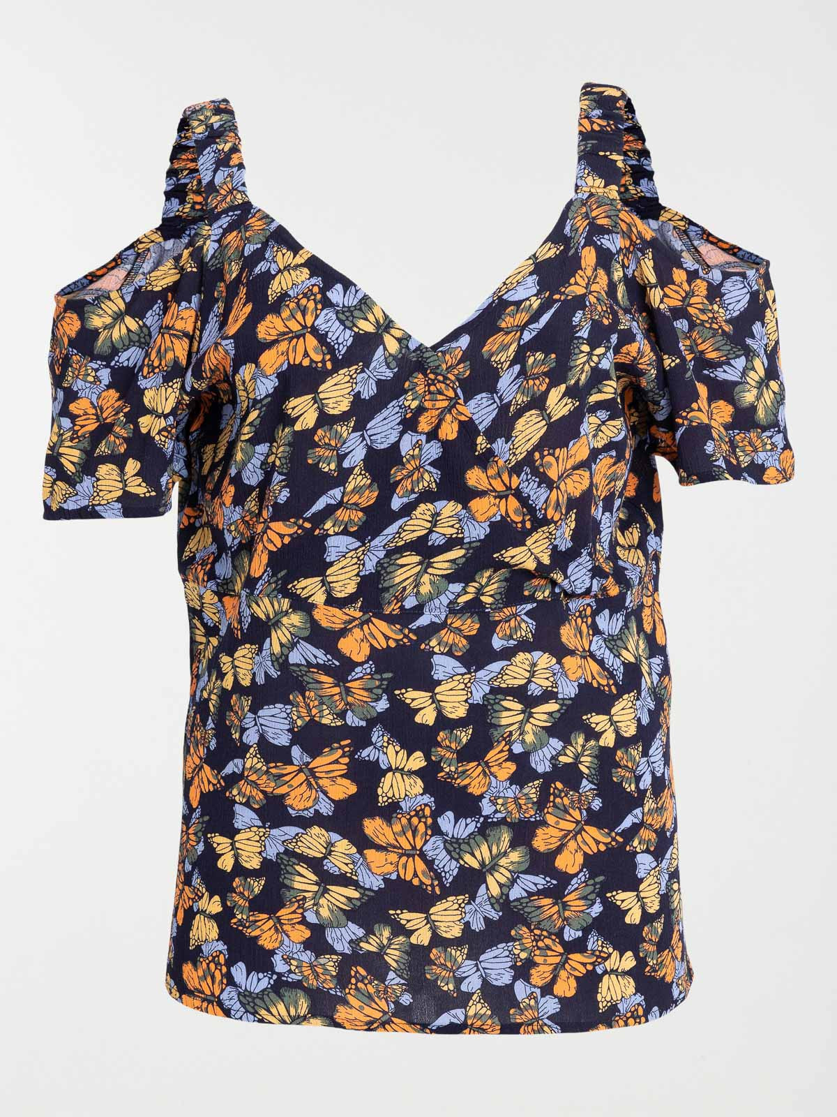 Top motif papillon grande taille femme