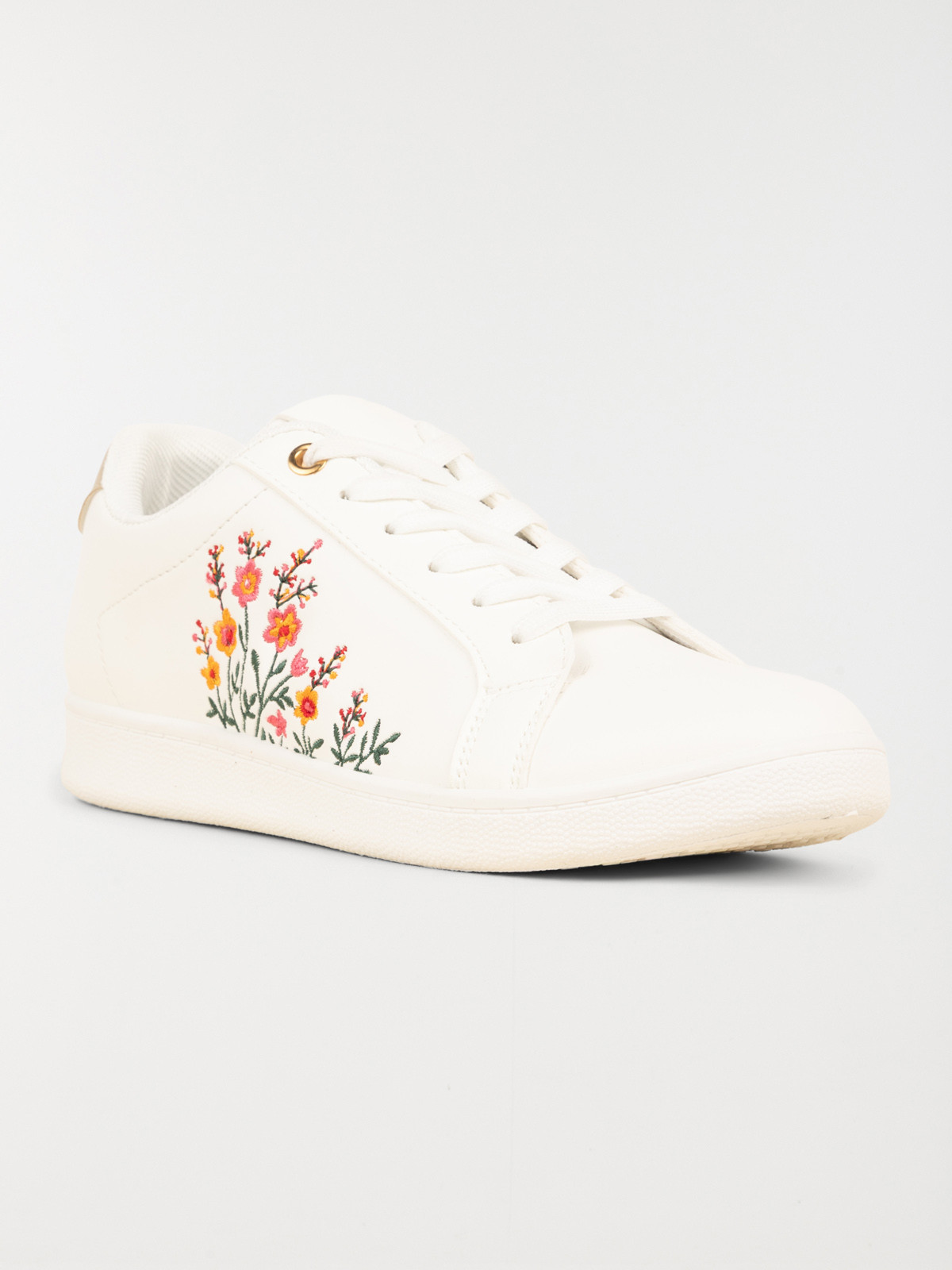 Basket blanche motif fleur femme (36-41)