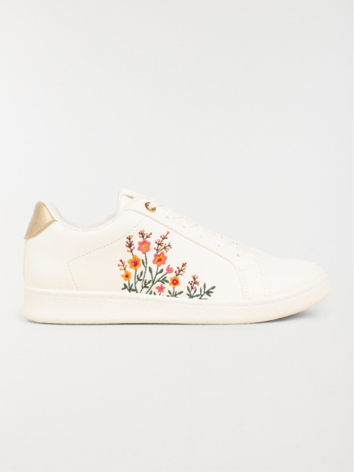Basket blanche motif fleur...