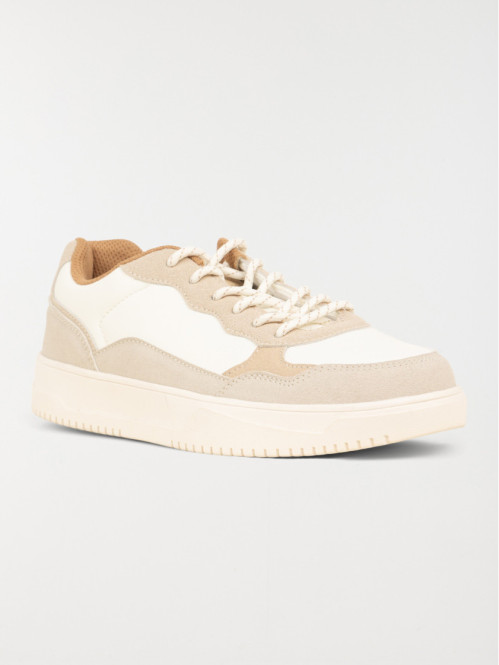 Basket beige à lacet femme...