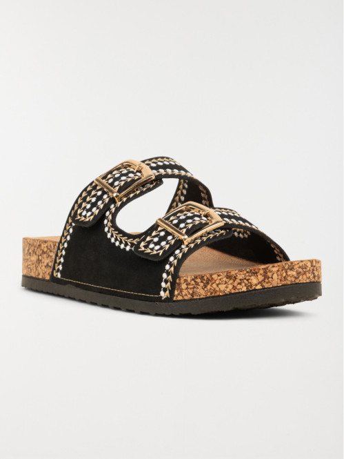 Mules brodées noires femme...