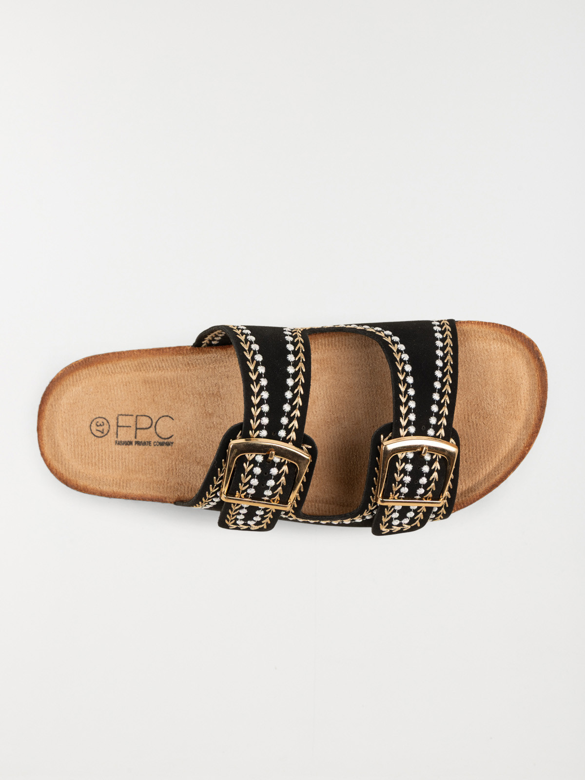 Mules brodées noires femme (36-41)