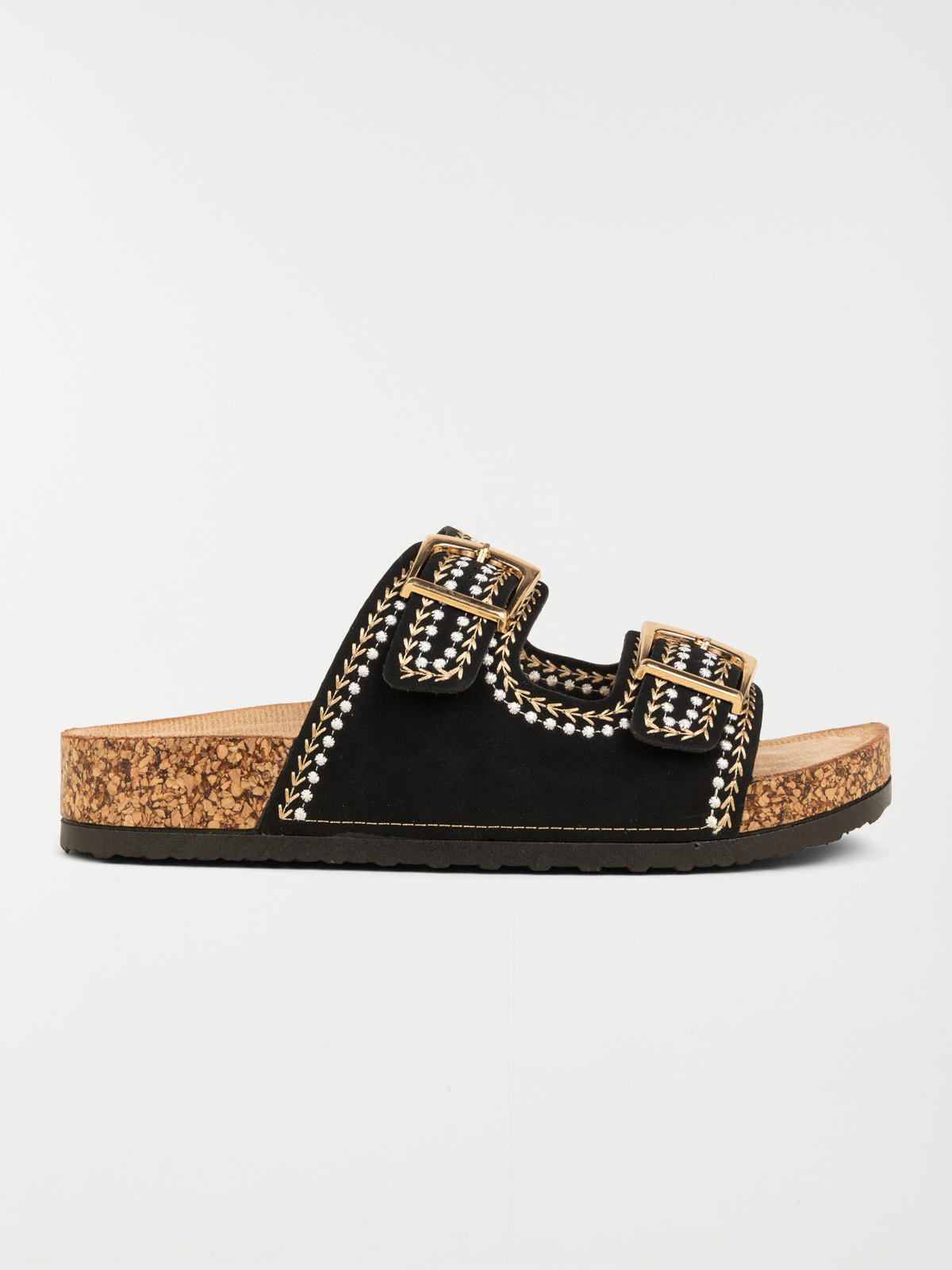 Mules brodées noires femme (36-41)