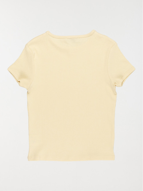 T-shirt côtelé vanille...