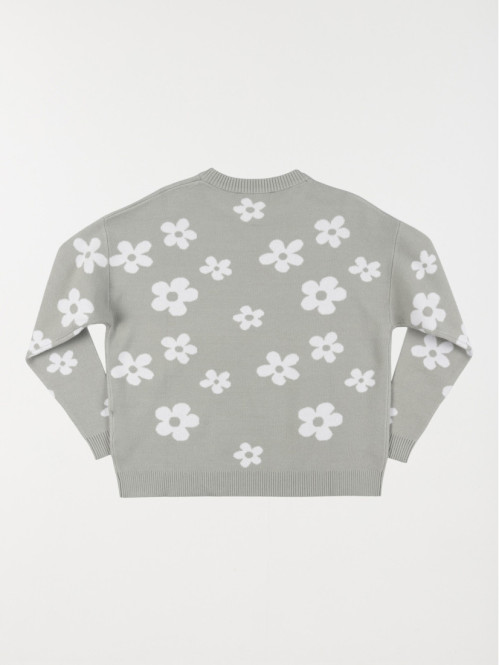 Pull motif fleuri fille...